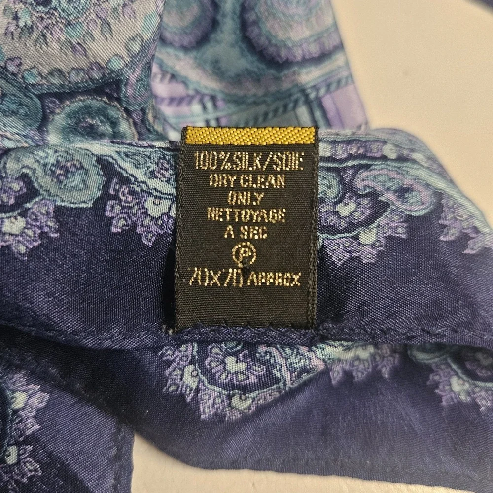 Vintage Art‎ Of The Scarf Silk Paisley Tie Rack Japan Purple Teal